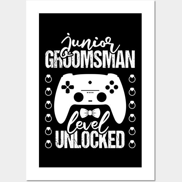 Junior Groomsman Level Unlocked Wedding Party Wall Art by Tesszero